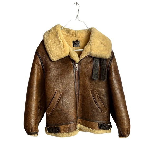 Avirex Other - Avirex type b-3 vintage leather Shearling flight jacket size Large